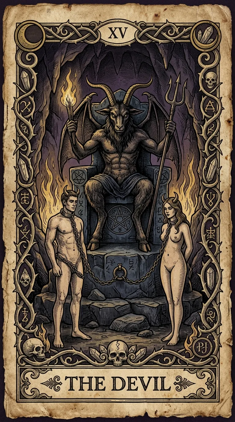 The Devil tarot card illustration