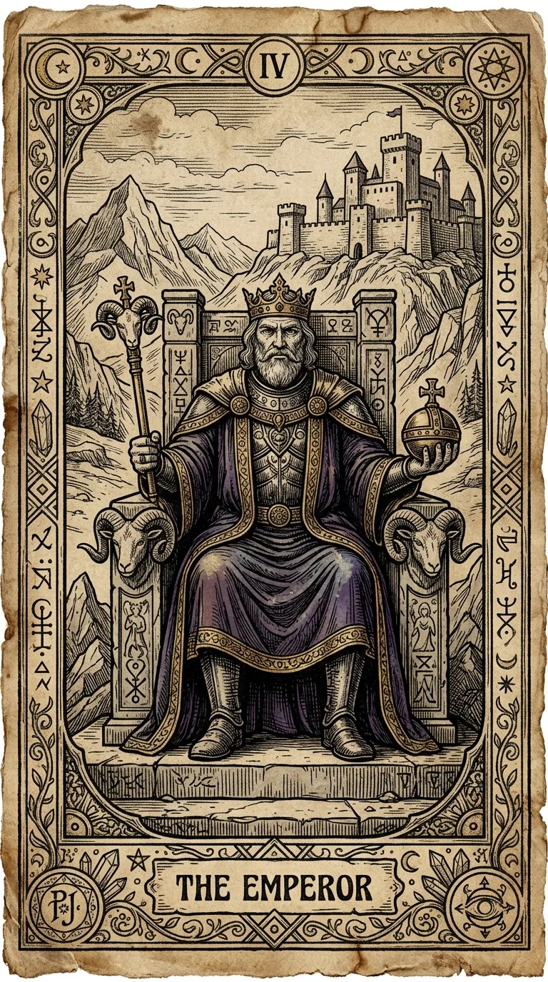 The Emperor tarot card illustration