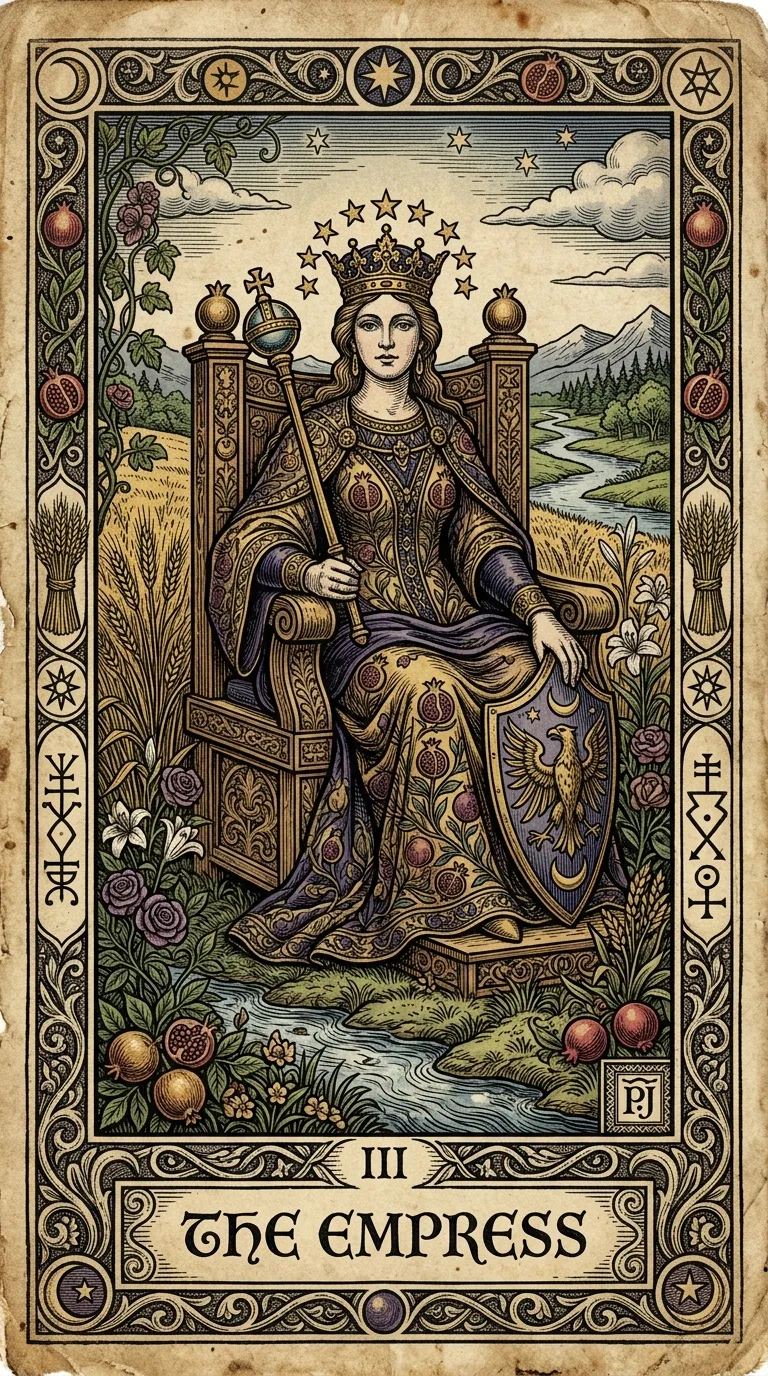 The Empress tarot card illustration