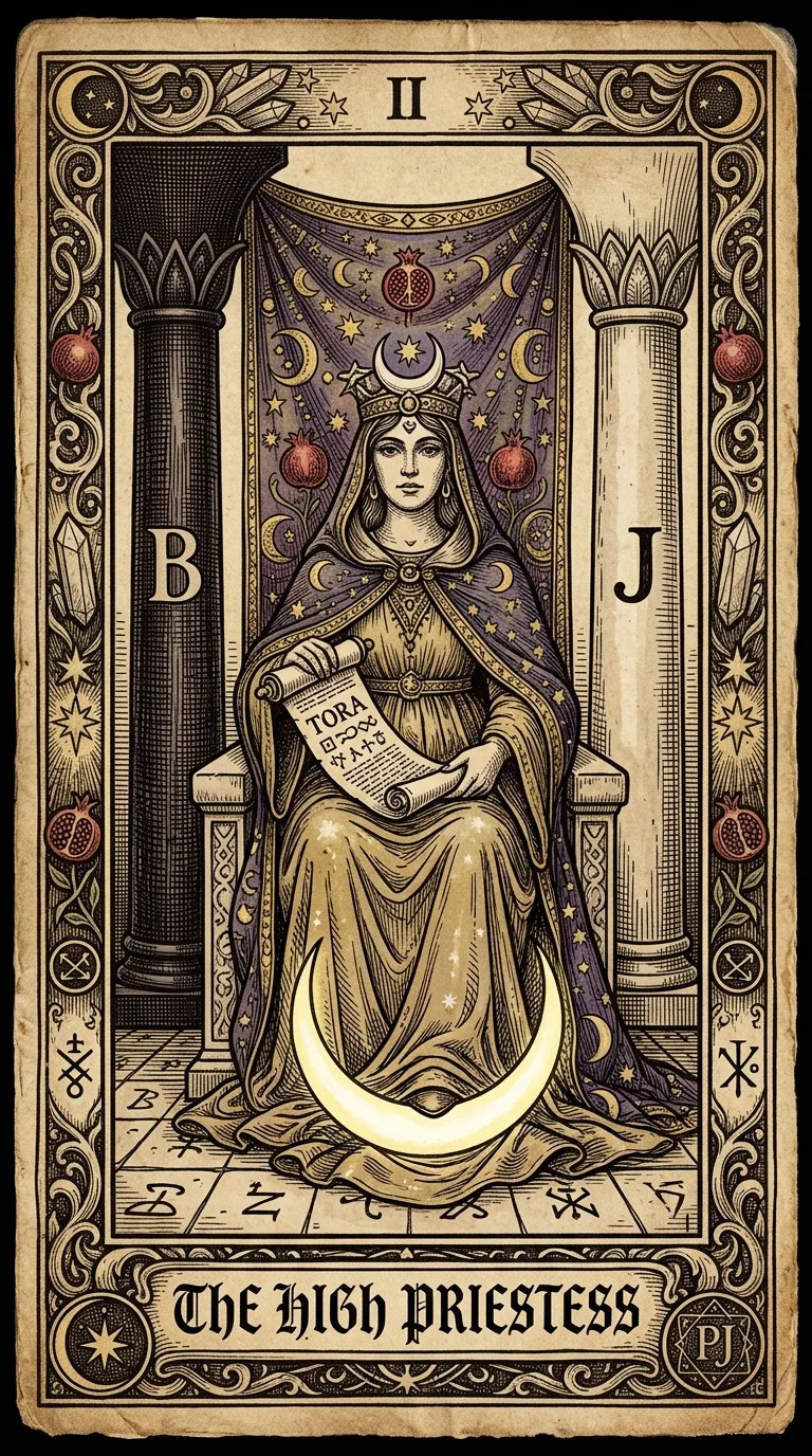 The High Priestess tarot card illustration