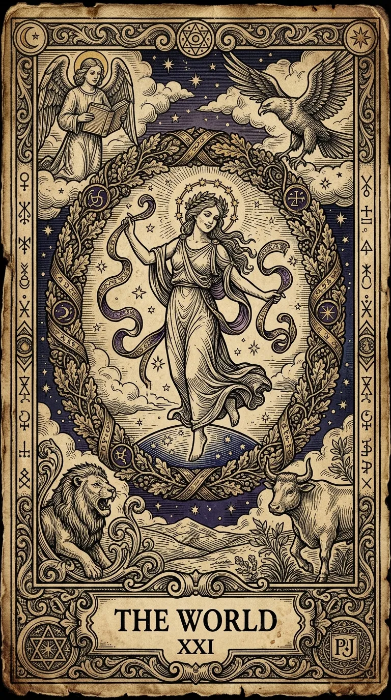 The World tarot card illustration