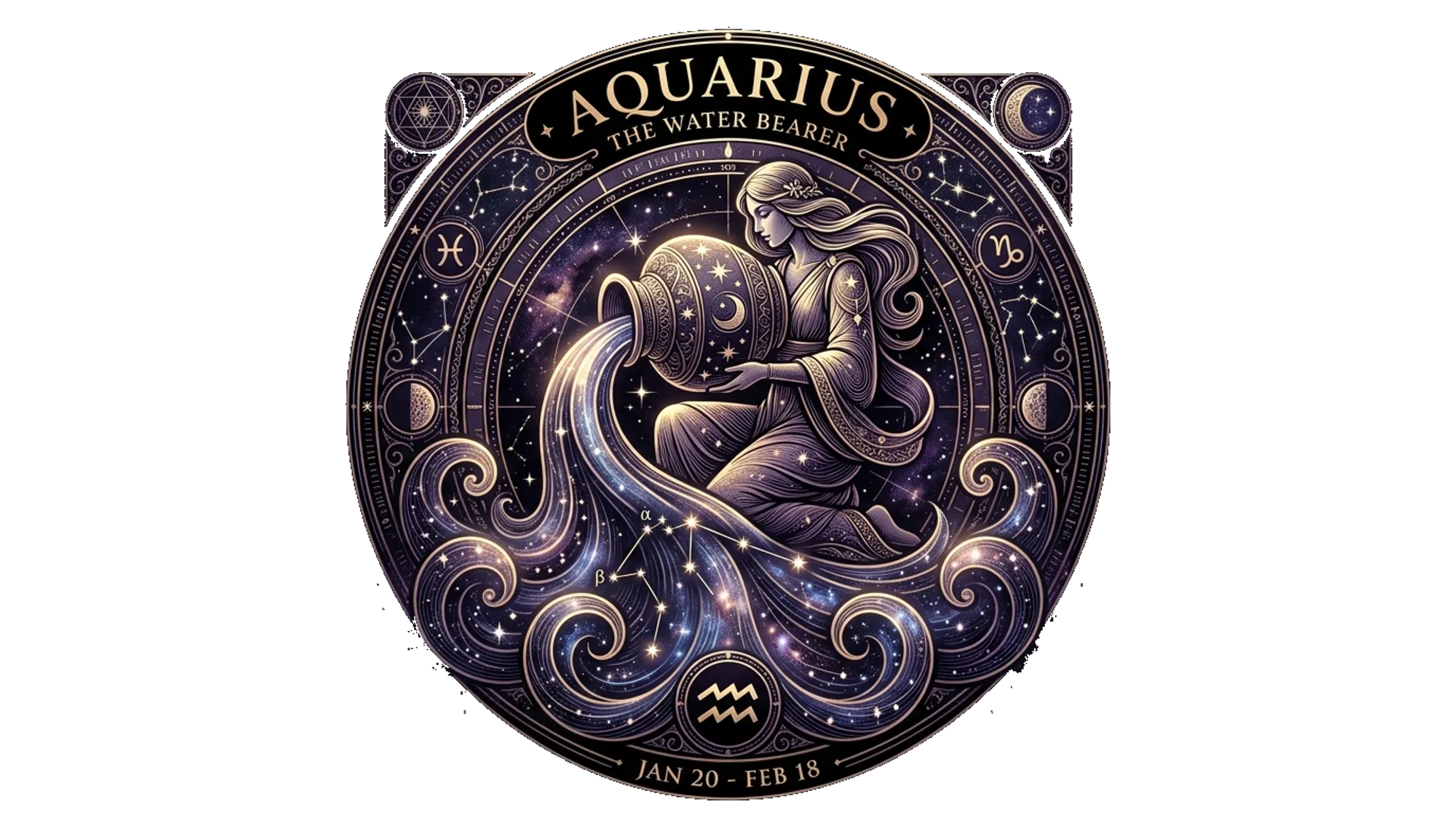 Aquarius zodiac sign illustration