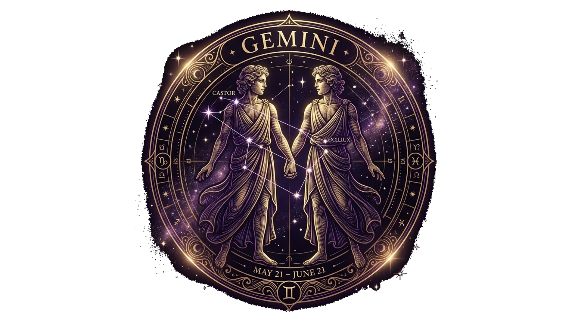 Gemini zodiac sign illustration