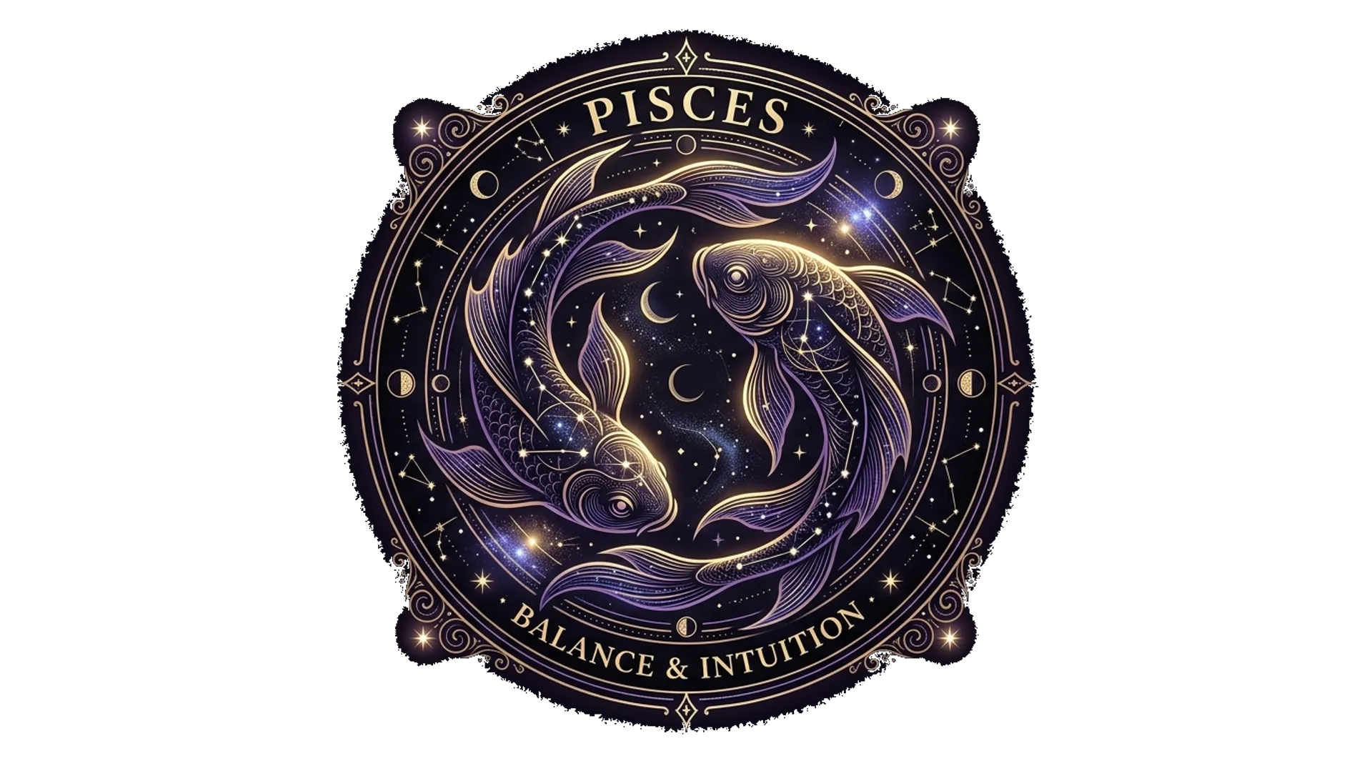 Pisces zodiac sign illustration